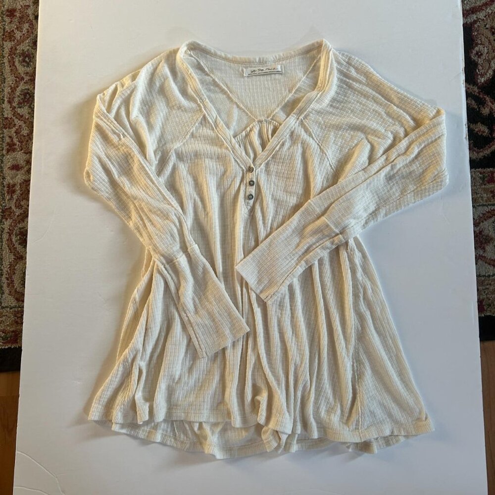 We the Free Cream Waffle Knit Long Sleeve Top 🥀🕯️🍂